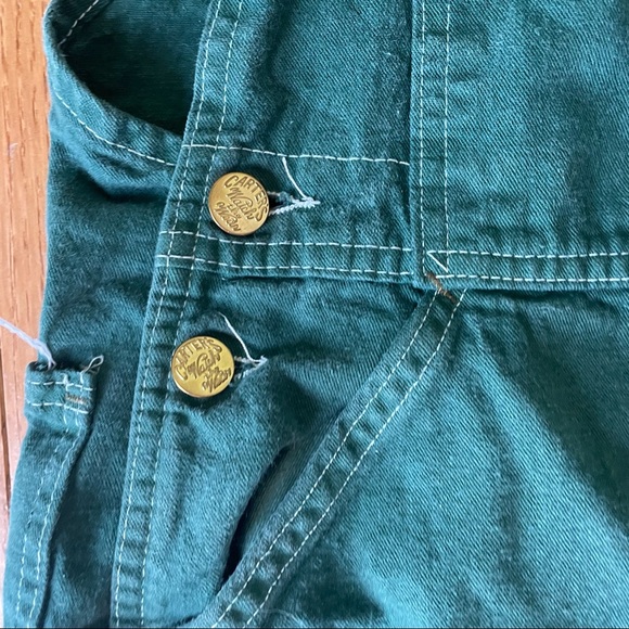 VINTAGE CARTERS GREEN OVERALLS MADE IN USA 100% COTTON RARE! HTF SIZE 34 - Picture 7 of 8